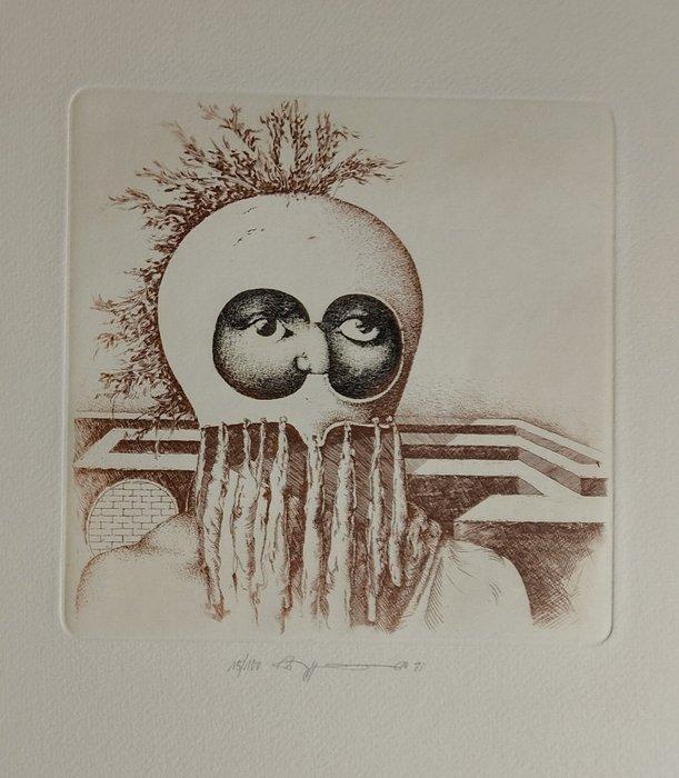 Kurt Regschek (1923-2005) - Kafka- etching, handsigned and, Antiek en Kunst, Antiek | Overige Antiek