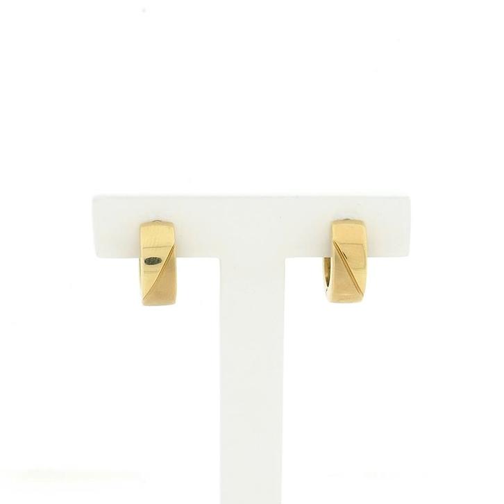 Gouden gematteerde klapcreolen | Ø 15 mm (gouden oorringen), Sieraden, Tassen en Uiterlijk, Oorbellen, Overige kleuren, Gebruikt