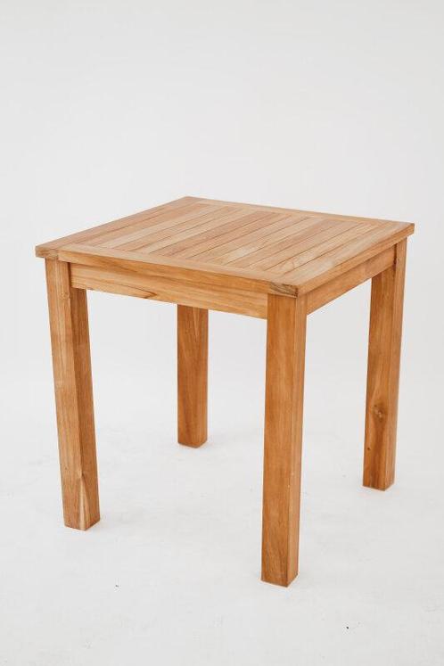 Teak tuintafel Vierkant | 70x70x75, Huis en Inrichting, Tafels | Eettafels, Nieuw, 100 tot 150 cm, tot twee personen, Verzenden