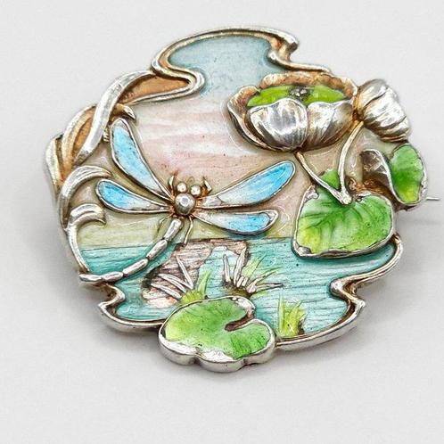 Zilver, Emailleren Kunsten en Ambachten - Broche - Art, Antiek en Kunst, Kunst | Designobjecten
