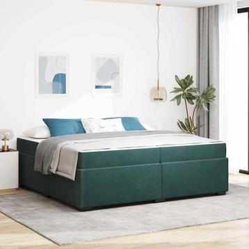 vidaXL Bedframe met matras met matras Donkergroen 200 x 200 beschikbaar voor biedingen