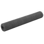 vidaXL Kippengaas 25x1 m staal met PVC coating grijs, Tuin en Terras, Schuttingen, Verzenden, Nieuw, IJzer, 1 tot 2 meter