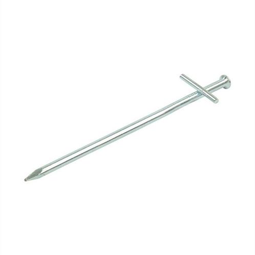 ProPlus Rotspen met dwarspen - staal - 17 cm - zilver - v..., Caravans en Kamperen, Kampeeraccessoires, Nieuw, Ophalen of Verzenden