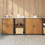 vidaXL Keukenopslag set 3 pcs Roestig 210 x 50 x 92 cm, Verzenden, Nieuw, Bruin