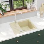 vidaXL Gootsteen enkele bak graniet beige, Doe-het-zelf en Verbouw, Sanitair, Verzenden, Nieuw