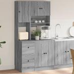 vidaXL Keukenkast 95x50x180 cm bewerkt hout grijs sonoma, Huis en Inrichting, Keuken | Keukenelementen, Verzenden, Nieuw, Grijs