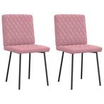 vidaXL Eetkamerstoelen 2 st fluweel roze, Huis en Inrichting, Stoelen, Verzenden, Nieuw
