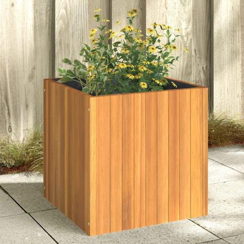 vidaXL Plantenbak 45x45x45 cm massief acaciahout, Tuin en Terras, Bloembakken en Plantenbakken, Nieuw, Hout, Verzenden
