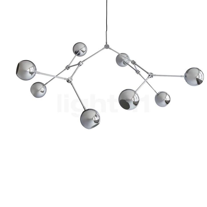 101 Copenhagen Drop Globe Kroonluchter, chroom - B.150 cm -, Huis en Inrichting, Lampen | Hanglampen, Nieuw, Verzenden