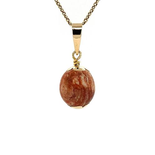 Gouden hanger met jaspis 14 krt, Sieraden, Tassen en Uiterlijk, Kettinghangers, Nieuw, Ophalen of Verzenden