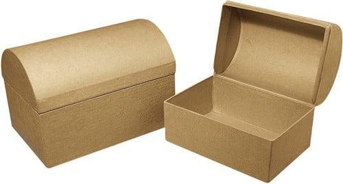 Papiermaché Schatkist 15×10×10,5 cm per stuk, Hobby en Vrije tijd, Knutselen, Nieuw, Ophalen of Verzenden