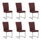 Set van 6 Leren eetkamerstoelen Dry - Toledo Bordeaux, Huis en Inrichting, Stoelen, Ophalen of Verzenden, Nieuw, Leer, Vijf, Zes of meer stoelen