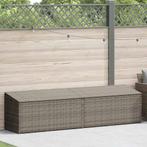 Tuinbox 220x50x58 cm poly rattan grijs (Schuurtjes-Rekken), Verzenden, Nieuw