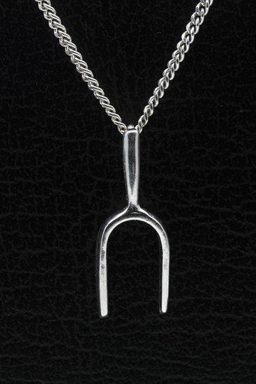 Zilveren Stemvork ketting hanger, Sieraden, Tassen en Uiterlijk, Kettinghangers, Verzenden