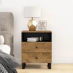 vidaXL Nachtkastje 50x33x62 cm massief mangohout en bewerkt, Minder dan 45 cm, Verzenden, Nieuw, 55 tot 70 cm