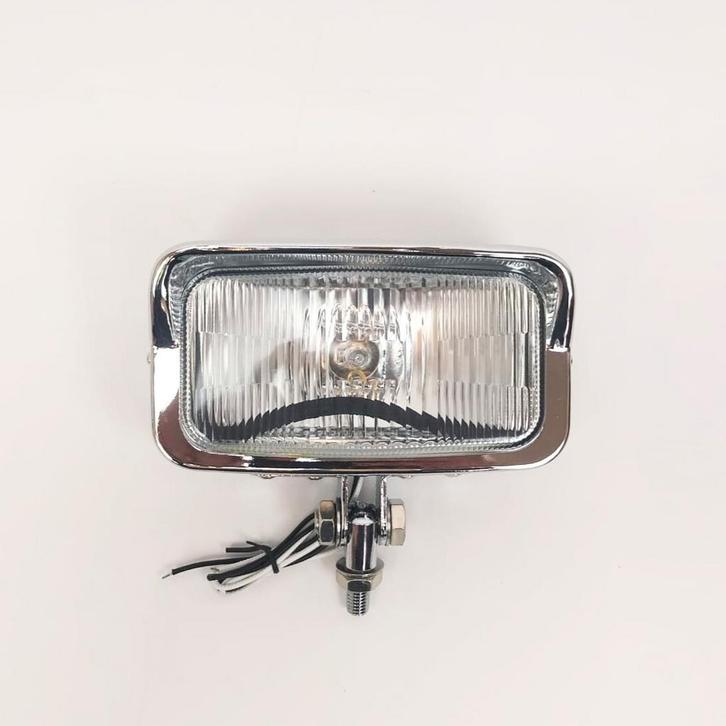 Koplamp | Square | Chroom | Helder | 60s Style, Motoren, Onderdelen | Merk-onafhankelijk, Nieuw, Verzenden