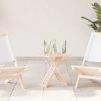 vidaXL Salontafel inklapbaar 33x33x40,5 cm massief, Huis en Inrichting, Tafels | Salontafels, 50 tot 100 cm, Verzenden, Nieuw
