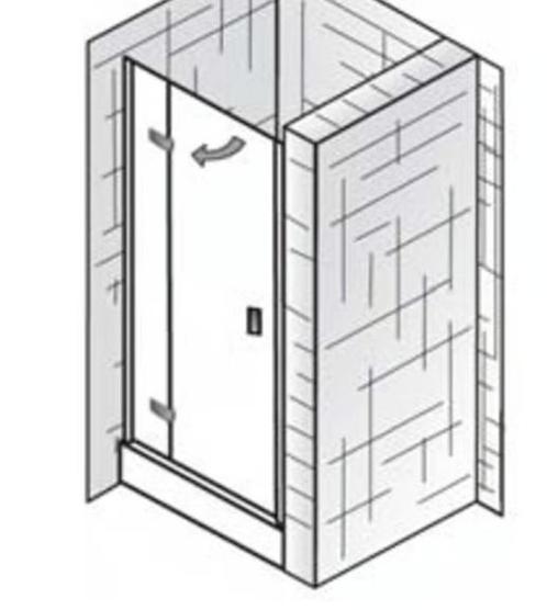 Showmodel douchedeur voor nis ca 90cm, Doe-het-zelf en Verbouw, Sanitair, Douche, Nieuw, Chroom, Glas, Ophalen
