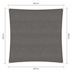 Vierkante schaduwdoek - Grijs - Waterdoorlatend - 4,2 x 4,2, Tuin en Terras, Schaduwdoeken, Ophalen of Verzenden, Nieuw