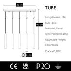 2dekans | Squid Lighting Hanglamp - 5 Tubes - 80 x 140 cm -, Huis en Inrichting, Lampen | Hanglampen, Ophalen of Verzenden, Zo goed als nieuw