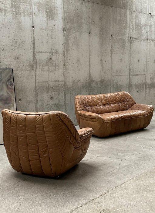 Laauser - Zitgroep - Leder - Fauteuil & bankstel, Antiek en Kunst, Antiek | Meubels | Stoelen en Banken