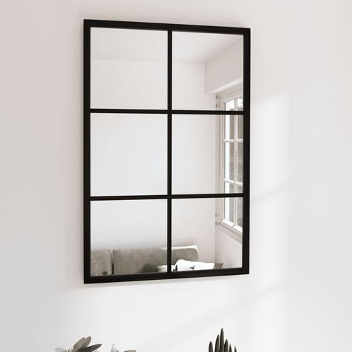 Zwarte Metalen Wandspiegel 60x40 - Tweedekansje voor Jou!, Huis en Inrichting, Woonaccessoires | Spiegels, Rechthoekig, Nieuw