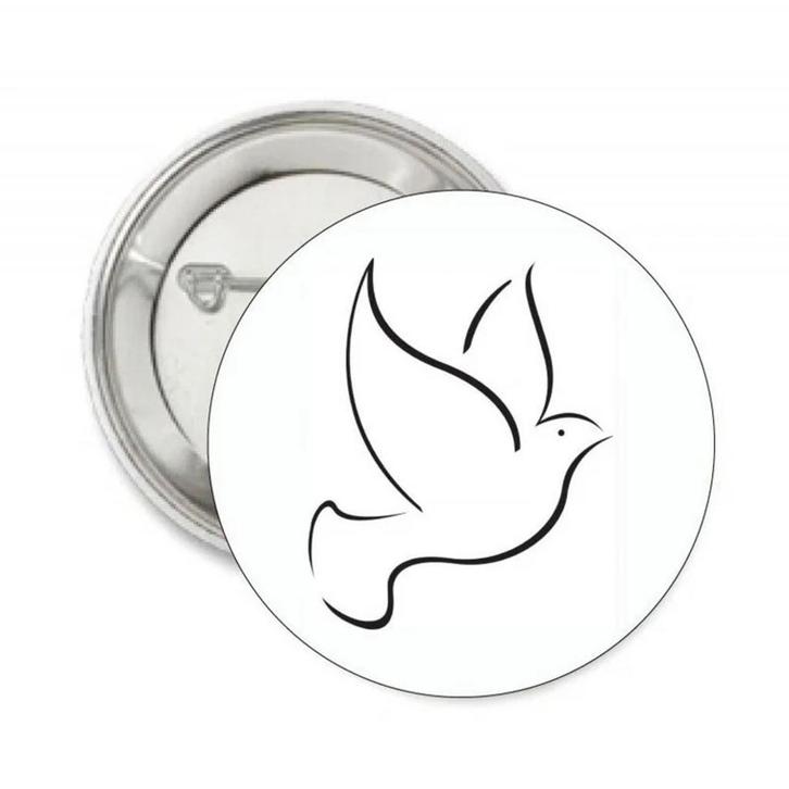 Vredes button of (kleding)magneet Peace Duif, Verzamelen, Speldjes, Pins en Buttons, Overige onderwerpen, Nieuw, Button, Verzenden