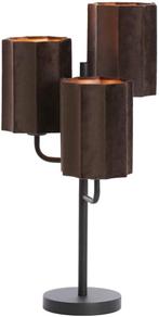 2dekans | Light & Living Tafellamp Edisa - Bruin - Ø34x61 cm, Huis en Inrichting, Lampen | Tafellampen, Ophalen of Verzenden, Zo goed als nieuw