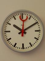 Stationsklok, Industriële klok - Bürk - Industrial Metaal,, Antiek en Kunst