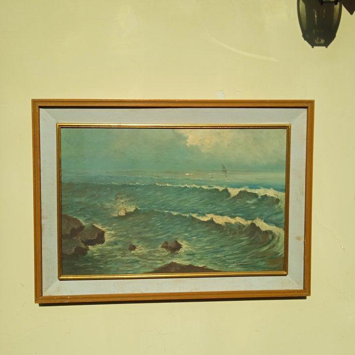 Carmine Acceso (XX) - Marina, Antiek en Kunst, Kunst | Schilderijen | Klassiek