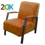 2DK Fauteuil Giulietta velours Adore cognac 28, Ophalen of Verzenden, Nieuw, Stof