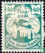 Danzig - Vliegtuig boven de stad. - 1923, Postzegels en Munten, Verzenden, Gestempeld