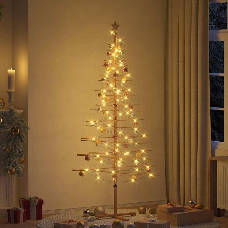 vidaXL Houten kerstboom met standaard Bruin 210 cm Bamboe, Diversen, Kerst, Nieuw, Verzenden