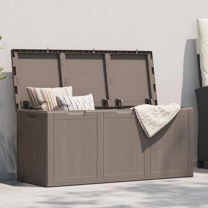 vidaXL Tuinbox 270 L PP houtlook bruin, Tuin en Terras, Overige Tuin en Terras, Nieuw, Verzenden
