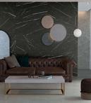 Marmerlook vloertegel Elite Zwart Mat 75x75 cm