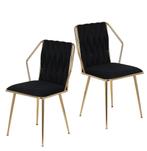 Set van 2 Fluwelen Stoelen – Metalen Eetkamerstoel – Goud, Huis en Inrichting, Stoelen, Twee, Verzenden, Wit, Nieuw