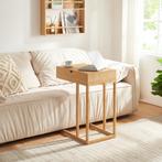 [en.casa] Bijzettafel Kåfjord laptoptafel met lade 68x55x35, Huis en Inrichting, Tafels | Bijzettafels, Verzenden, Nieuw