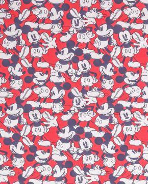 Poplin Katoen Disney Mickey Mouse, Hobby en Vrije tijd, Stoffen en Lappen, Overige kleuren, Nieuw