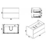 Badkamermeubel Luna 80X47 Hardstenen Wastafel Wit (2 Laden), Huis en Inrichting, Badkamer | Badkamermeubels, Ophalen of Verzenden