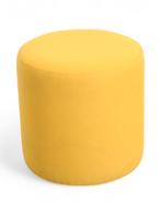 vdm. poef, geel gestoffeerd, Overige plaatsen, Ophalen of Verzenden, Gebruikt, Stoel