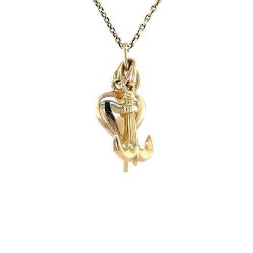 Gouden vintage geloof, hoop en liefde hanger 14 krt, Sieraden, Tassen en Uiterlijk, Kettinghangers, Nieuw, Ophalen of Verzenden