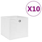 vidaXL Opbergboxen 10 st 28x28x28 cm nonwoven stof wit, Nieuw, Verzenden