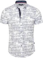 Carisma Overhemd Korte Mouw Met Palmboom Motief Wit 9145, Kleding | Heren, Overhemden, Nieuw, Wit, Verzenden