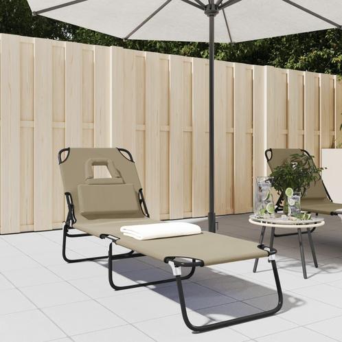 vidaXL Ligbed inklapbaar oxford stof en gepoedercoat staal, Tuin en Terras, Ligbedden, Nieuw, Verzenden