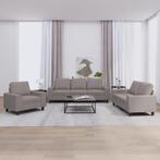 vidaXL 3-delige Loungeset stof taupe, Huis en Inrichting, Banken | Bankstellen, Verzenden, Nieuw, Vierpersoons of meer, Stof