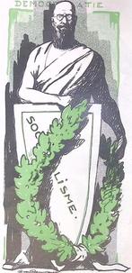 Thorvald Stauning op spotprent (lijst optie, Lithos), Antiek en Kunst, Kunst | Litho's en Zeefdrukken, Verzenden