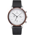 Kerbholz Johann Houten Horloge Walnut Midnight Black XL 45mm, Nieuw, Verzenden