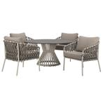 Amalfi Pasadena low dining tuinset 5 delig latte, Ophalen of Verzenden, Nieuw