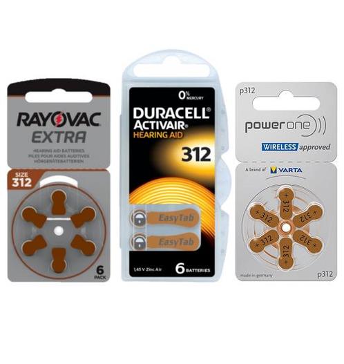 Proefpakket: 3 pakjes met 6 batterijen No. 312 bruin, Diversen, Verpleegmiddelen, Nieuw, Ophalen of Verzenden