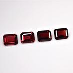 4 pcs Rood Rhodoliet - 10.47 ct - nternational Colored, Nieuw